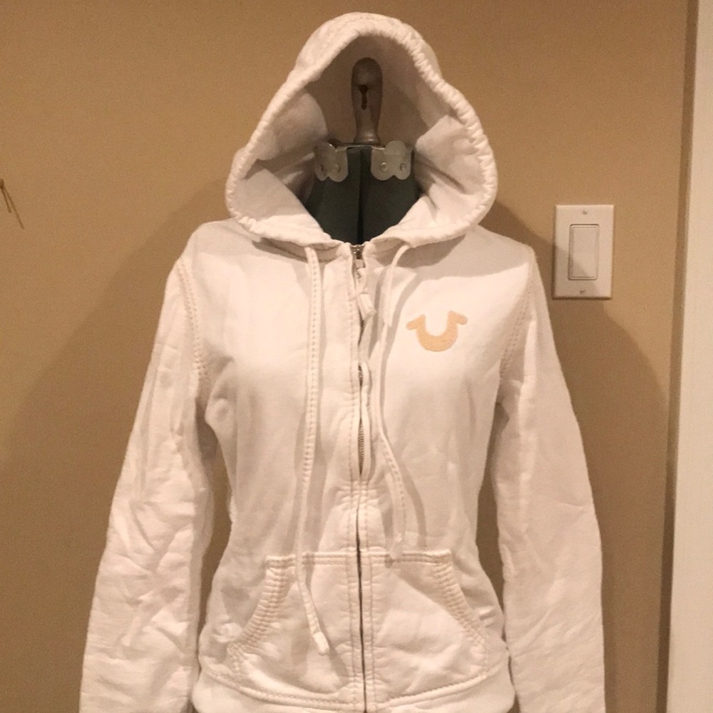 True Religion while zip hoodie sz L fits like a M
